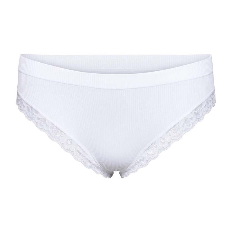 Feline rib trusse m/ blonde - hvid