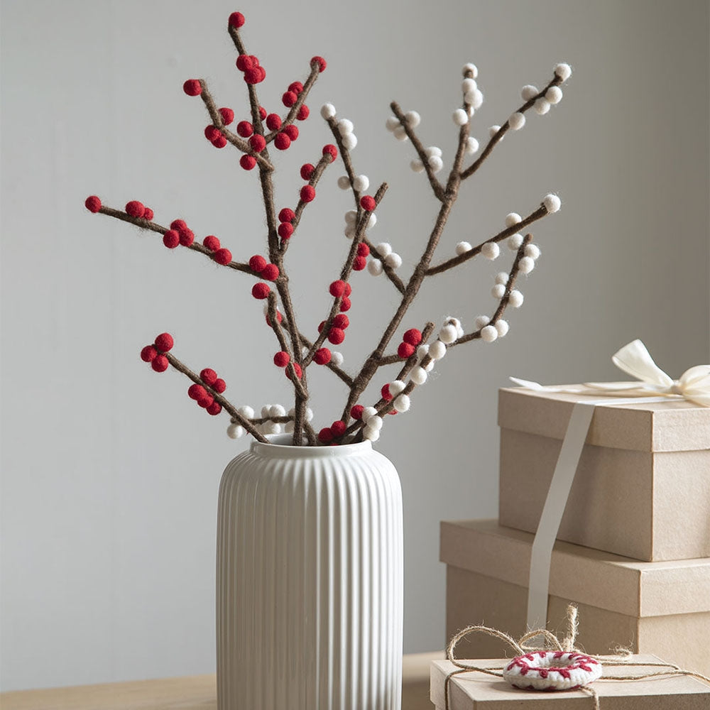 Gry & Sif - Filt gren m/ røde bær