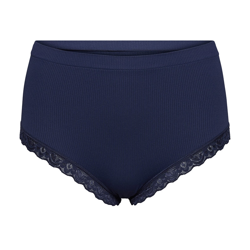 Feline rib midi trusse m/ blonde - Marine