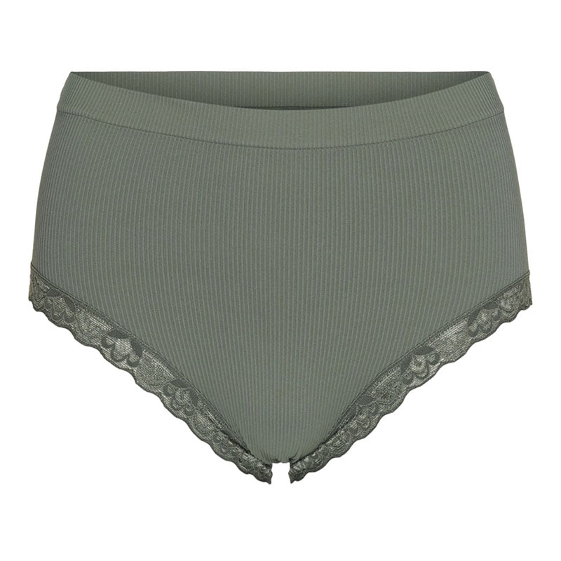 Feline rib midi trusse m/ blonde - Olive