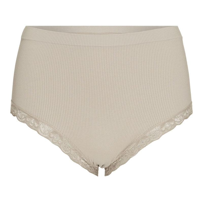 Feline rib midi trusse m/ blonde - Sand
