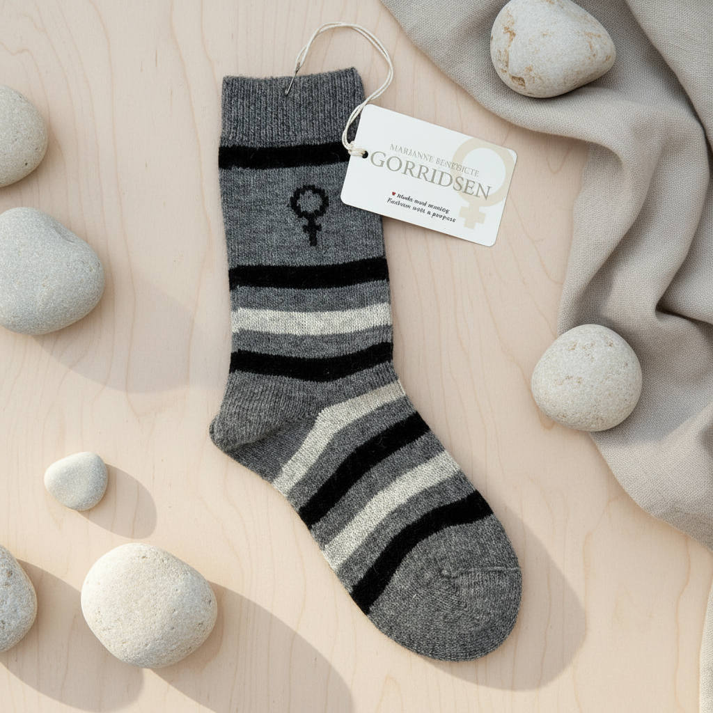 Gorridsen Design Magnolia Uld strømper grå/sort - pindhus