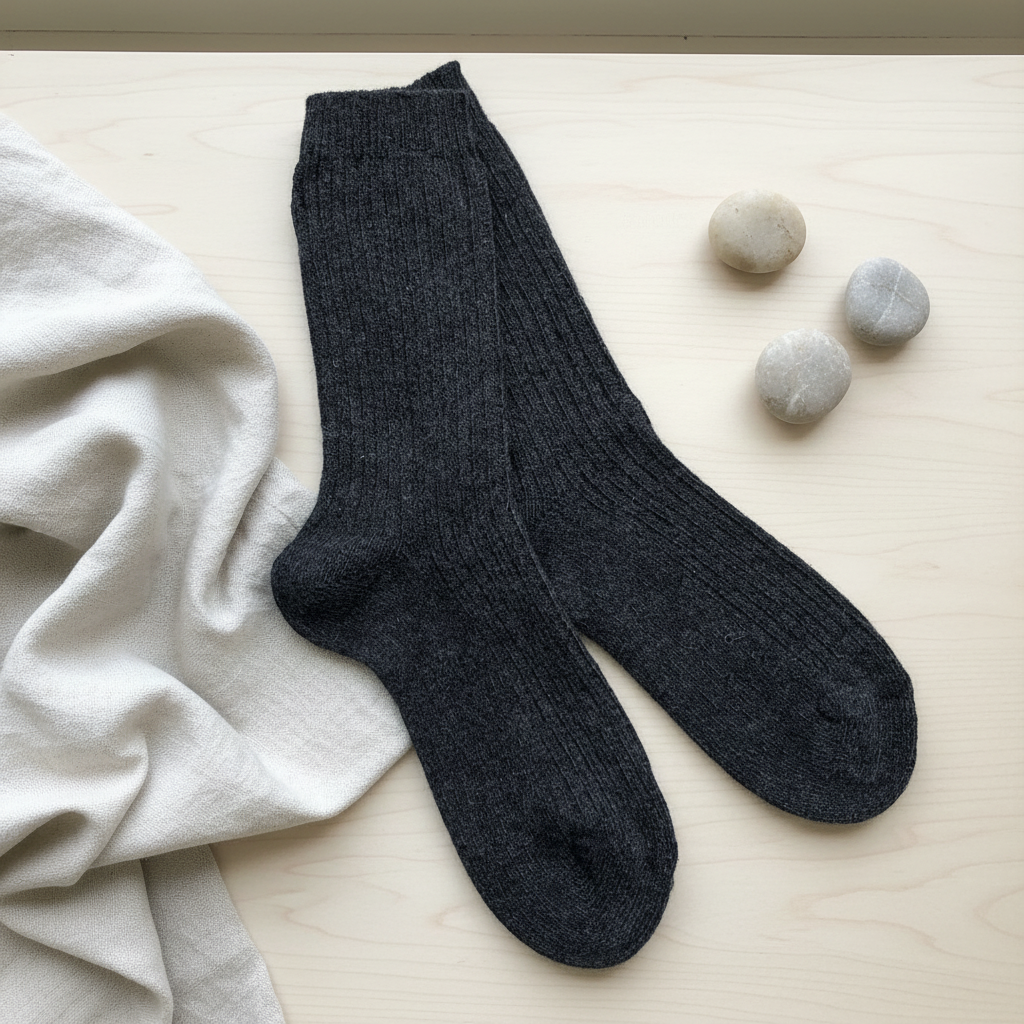 Gorridsen Design Rib Uld strømper Antracit - pIndhus