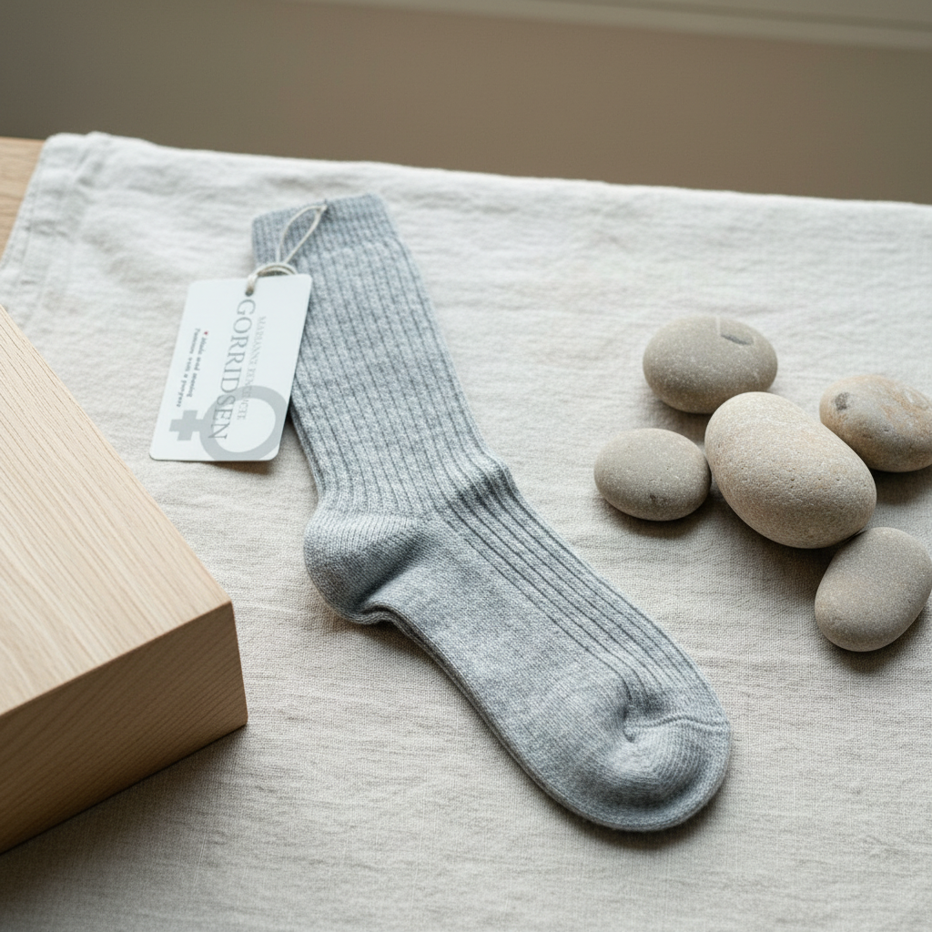 Gorridsen Design Rib Uld strømper Iceland - med sten