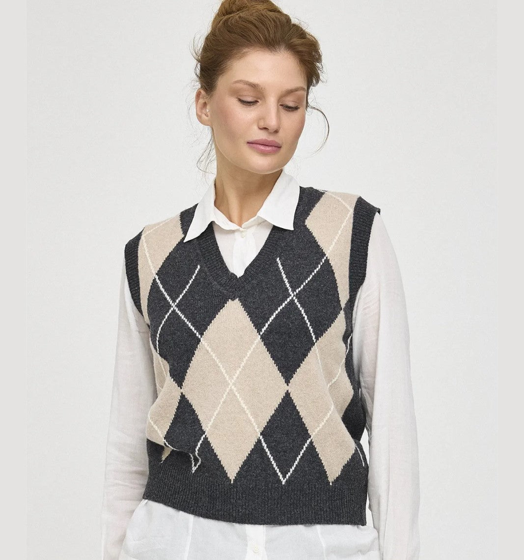 Gorridsen Design ternet uld strik vest 