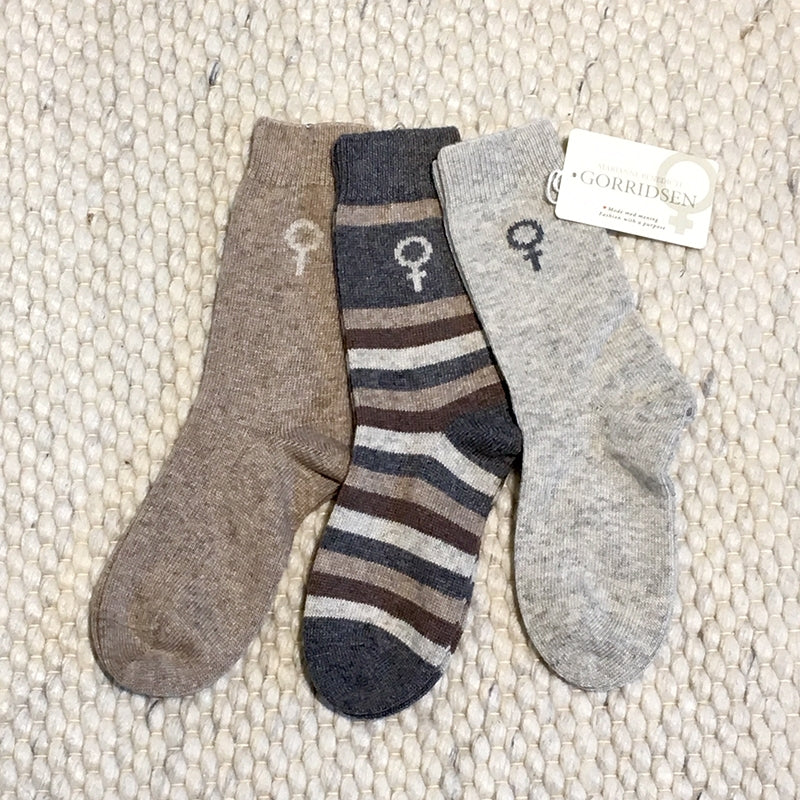 Gorridsen Design - Uld strømper grey/camel 36/38