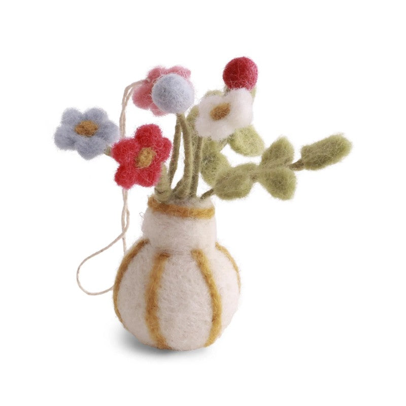 Gry & Sif - Vase ophæng m/ striber og blomster H8cm