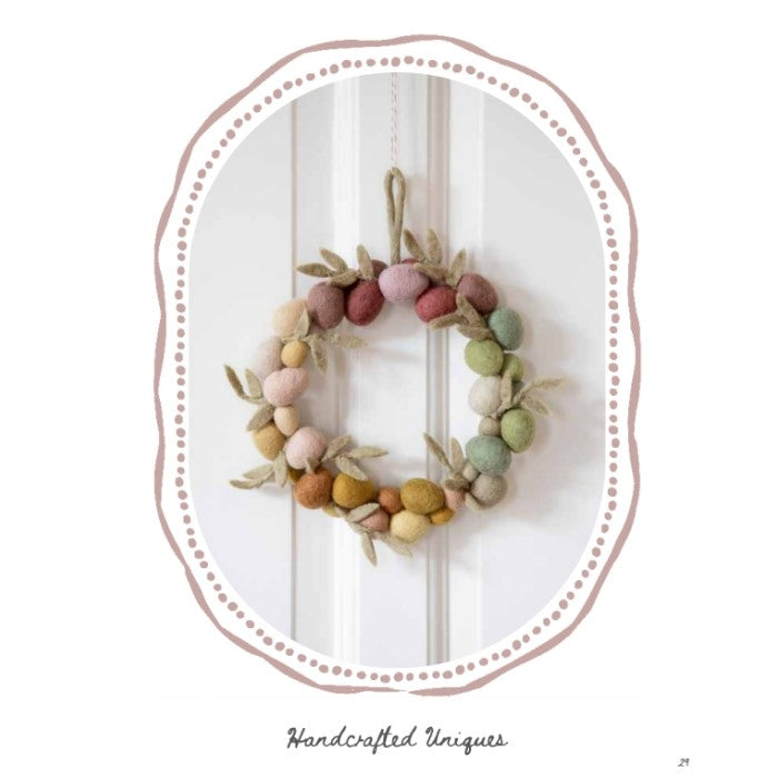 Gry & Sif - Påskekrans i filt Ø 25cm