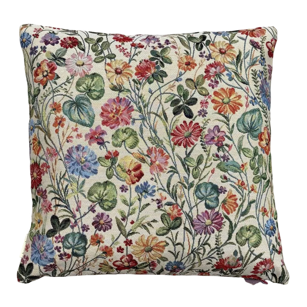 Farverig pude med smukke blomster 50x50cm