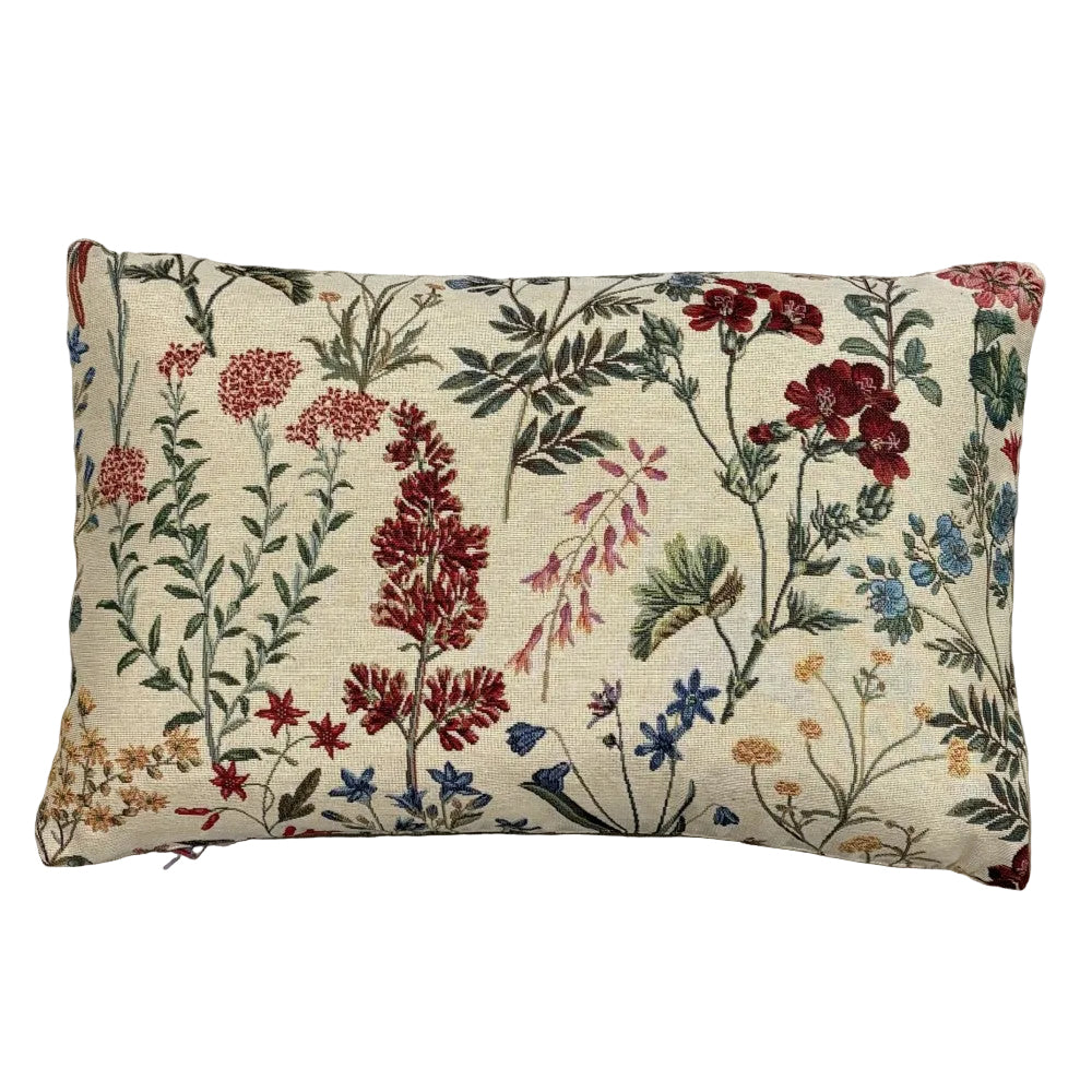 Pude i gobelin flower field stof