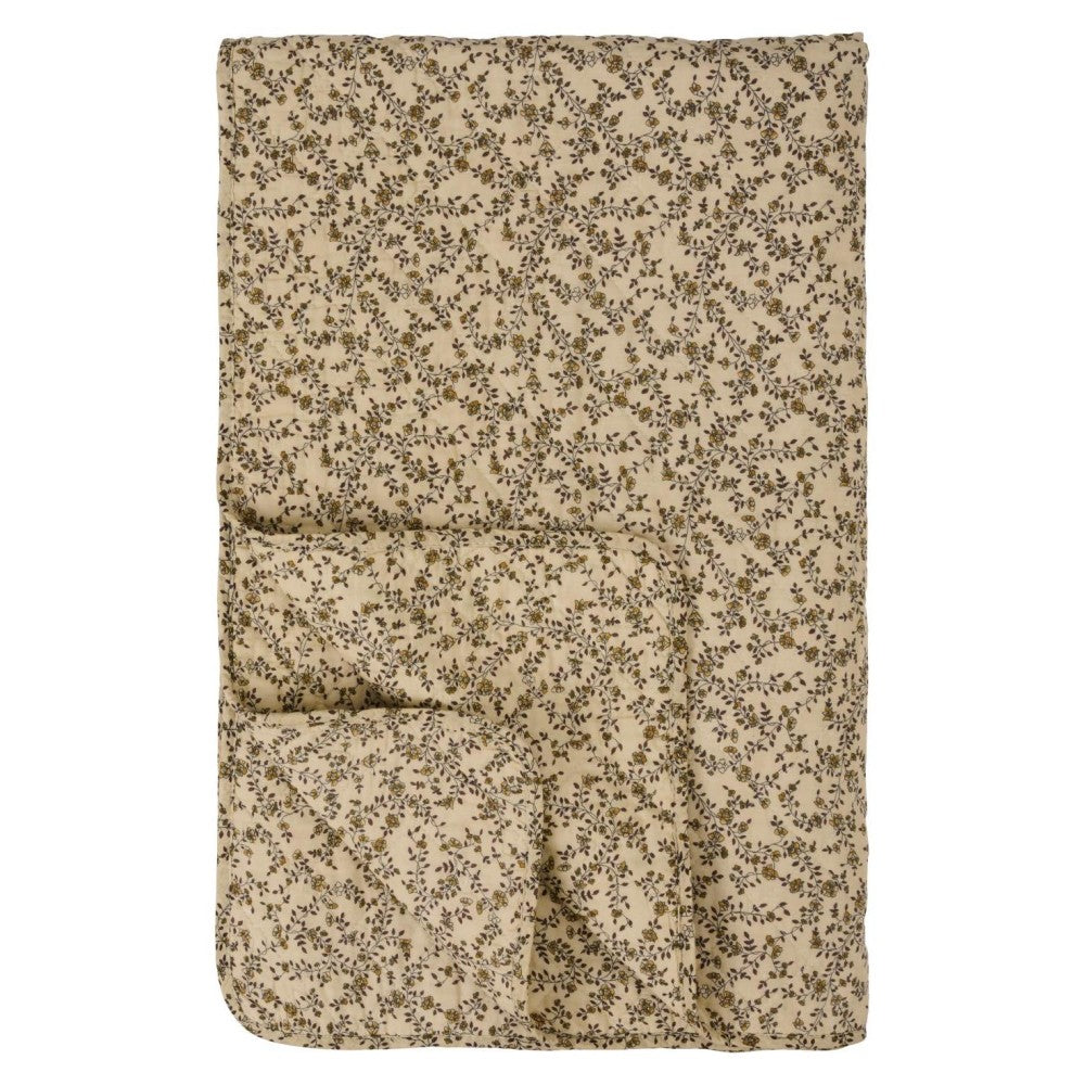 Ib Laursen - Quilt tæppe creme m/blomsterranker