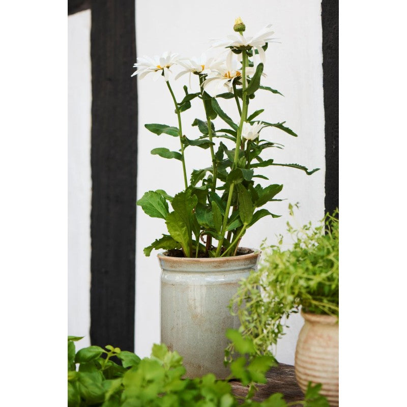 Ib Laursen - Grå glaseret krukke H17cm