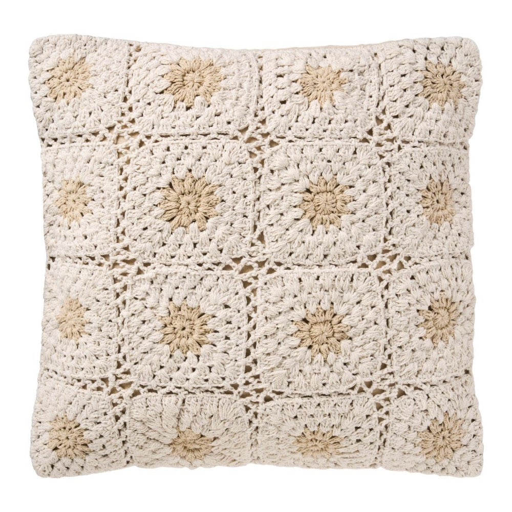 Ib Laursen - Hæklet pudebetræk natur 50x50cm
