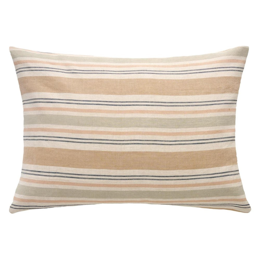 Ib Laursen - Hørfarvet pudebetræk m/ striber 50x70cm