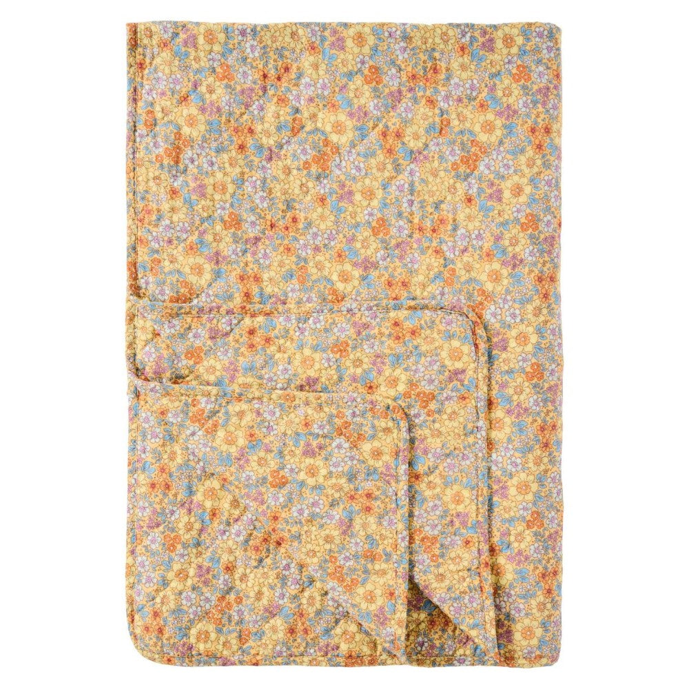Ib Laursen Quilt tæppe m/ gule blomster - Rabat ved køb af 2