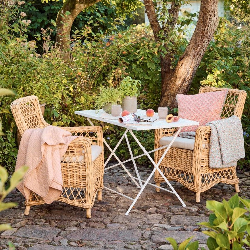 Ib Laursen - Quilt m/ lyserød-mustard striber