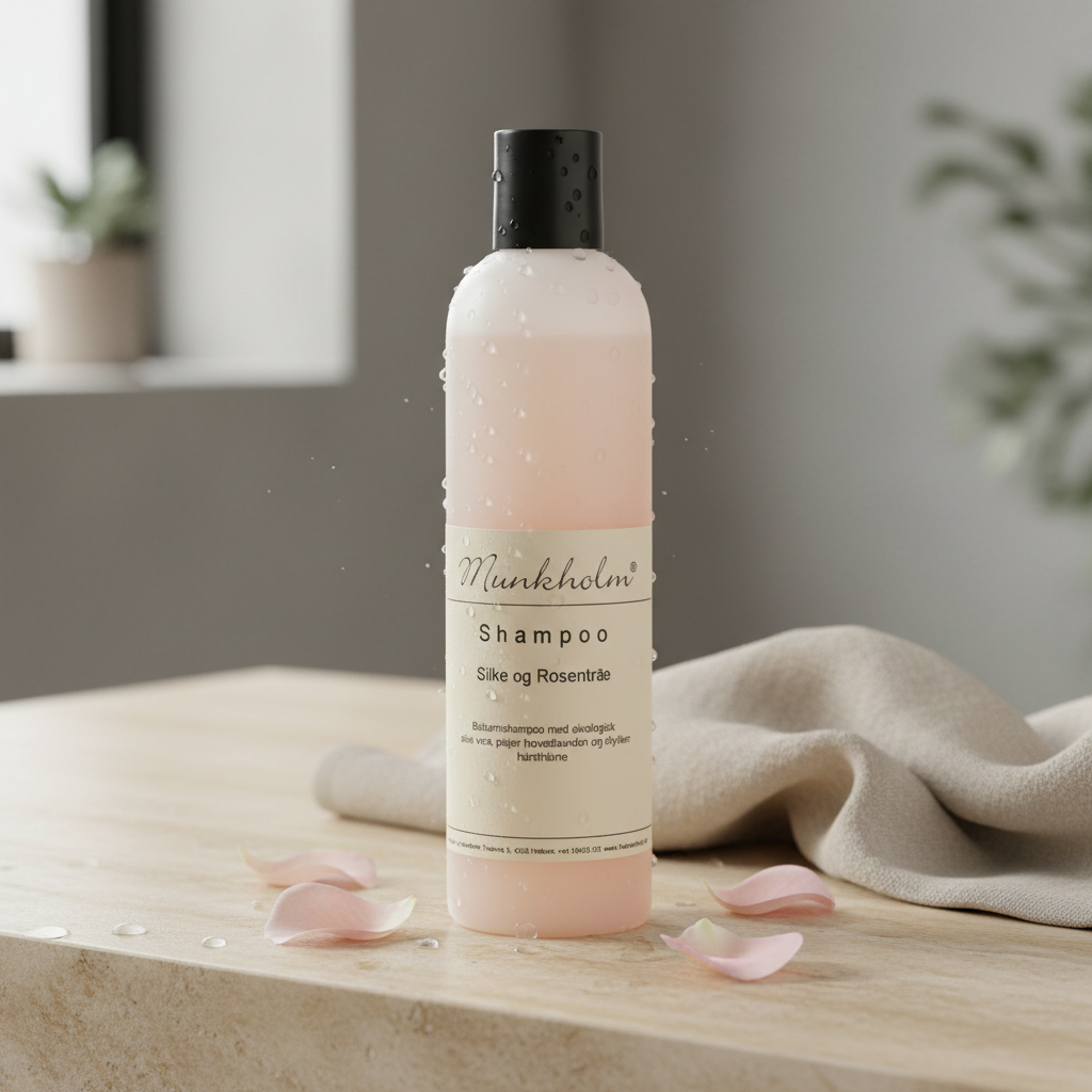Munkholm Shampoo Silke & Rosentræ i Nordic spa setting