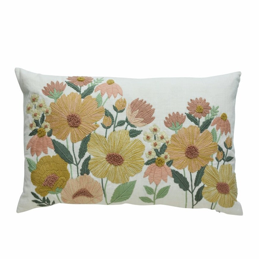 Lene Bjerre pude med blomster broderi