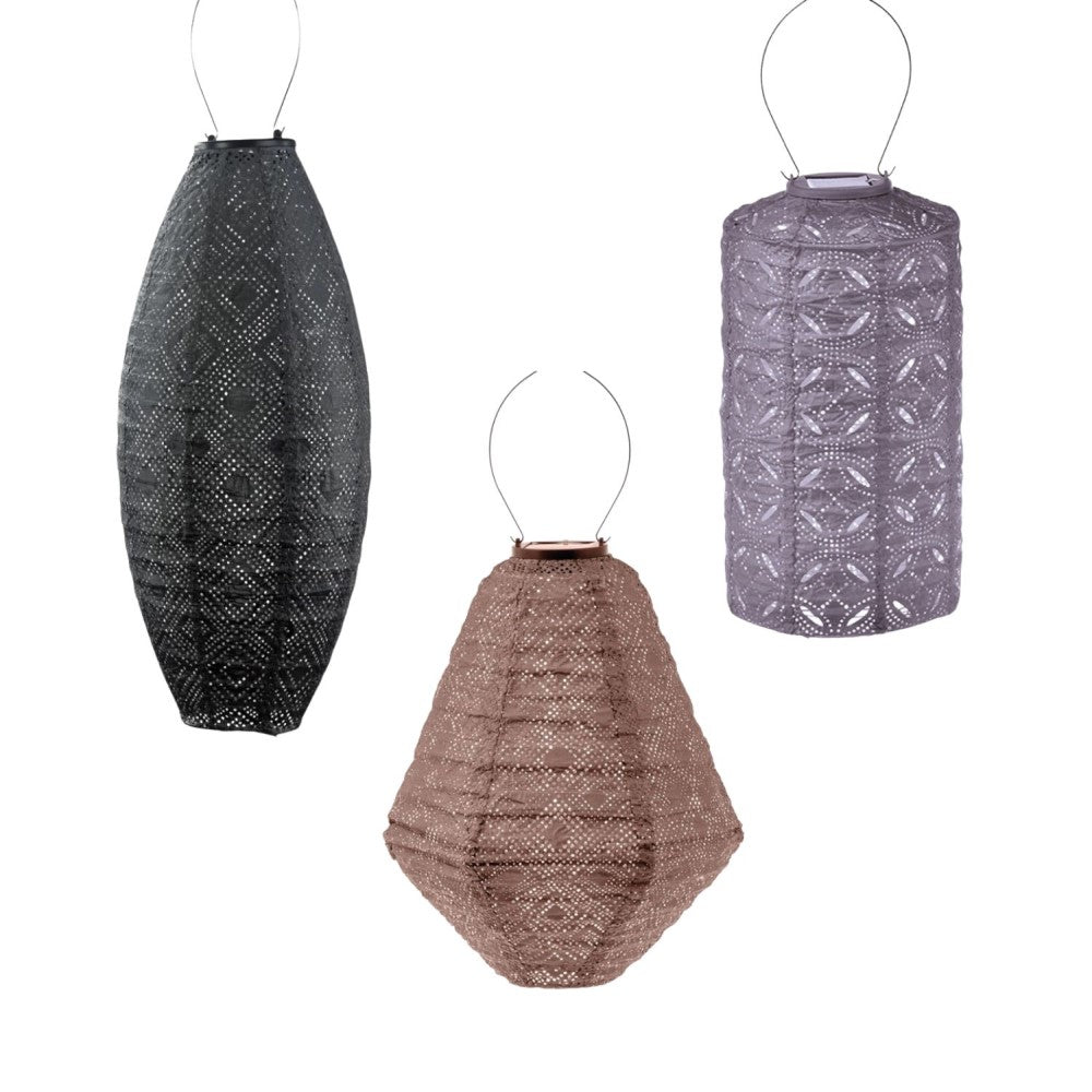 Lumiz solcelle lanterner - Mocha, grey, rose mix