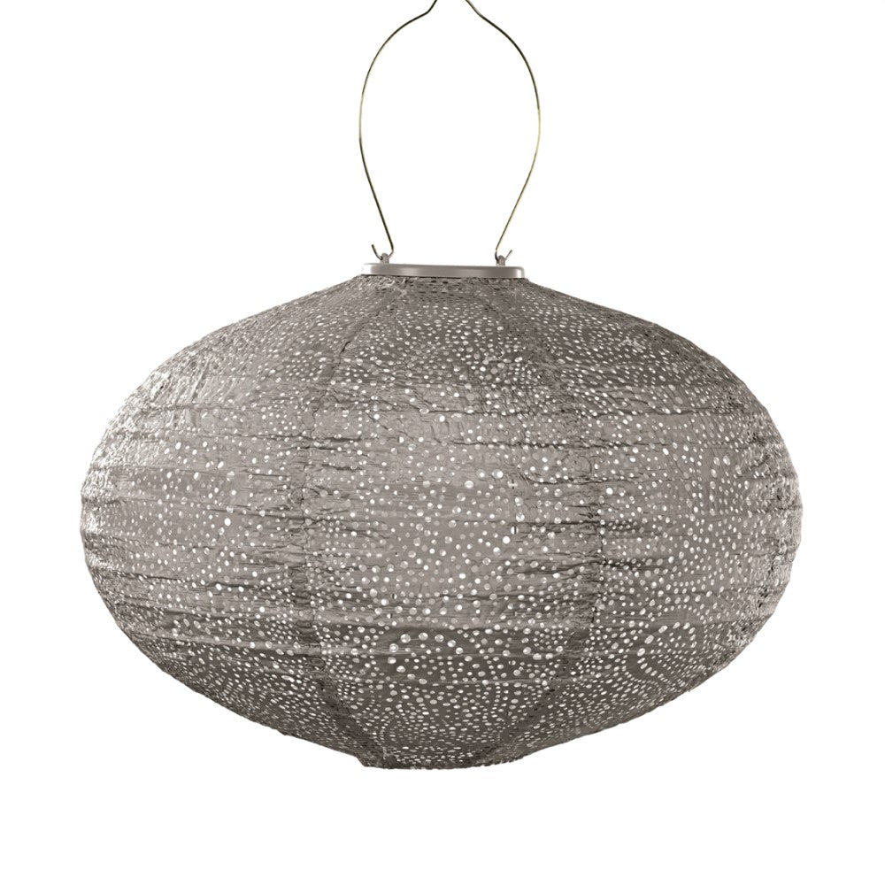 Lumiz solcelle lanterne - Oval 40cm Paisley taupe