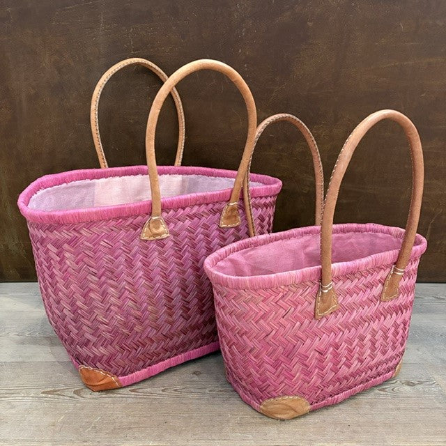Madam Græskar - Pink Sivtaske m/ læder & foer