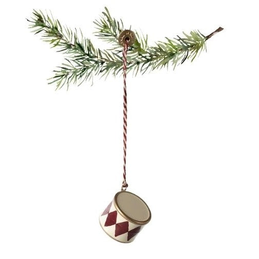 Maileg - Lille rød metal tromme 4cm
