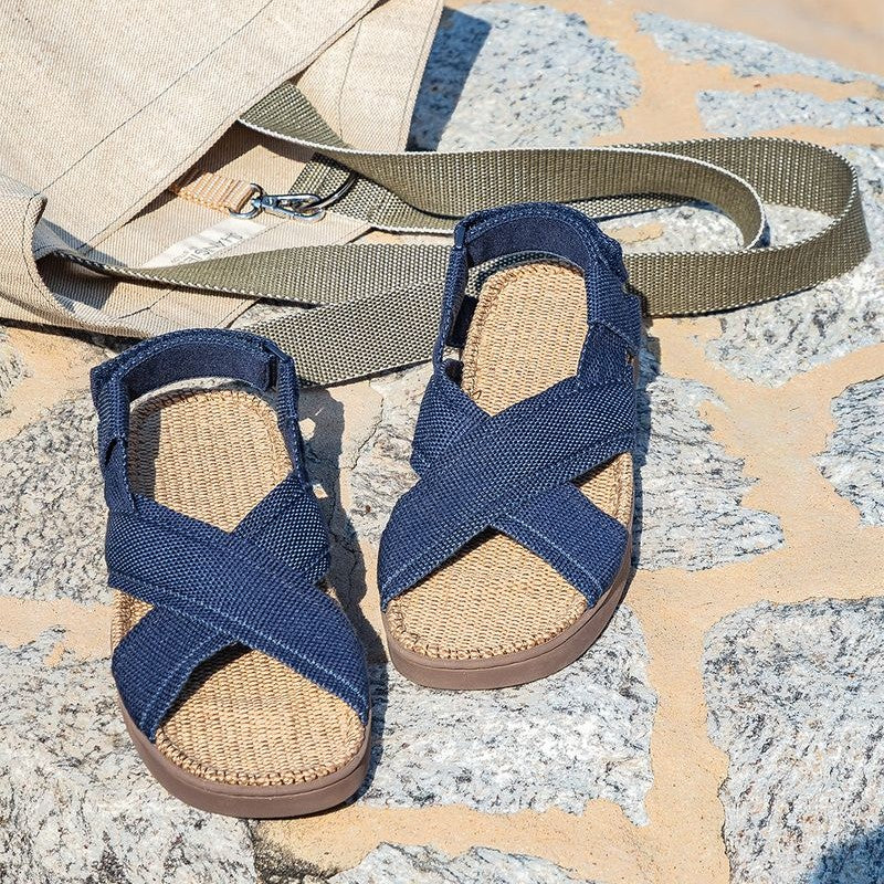 Blå Shangies unisex sandal med hæl rem