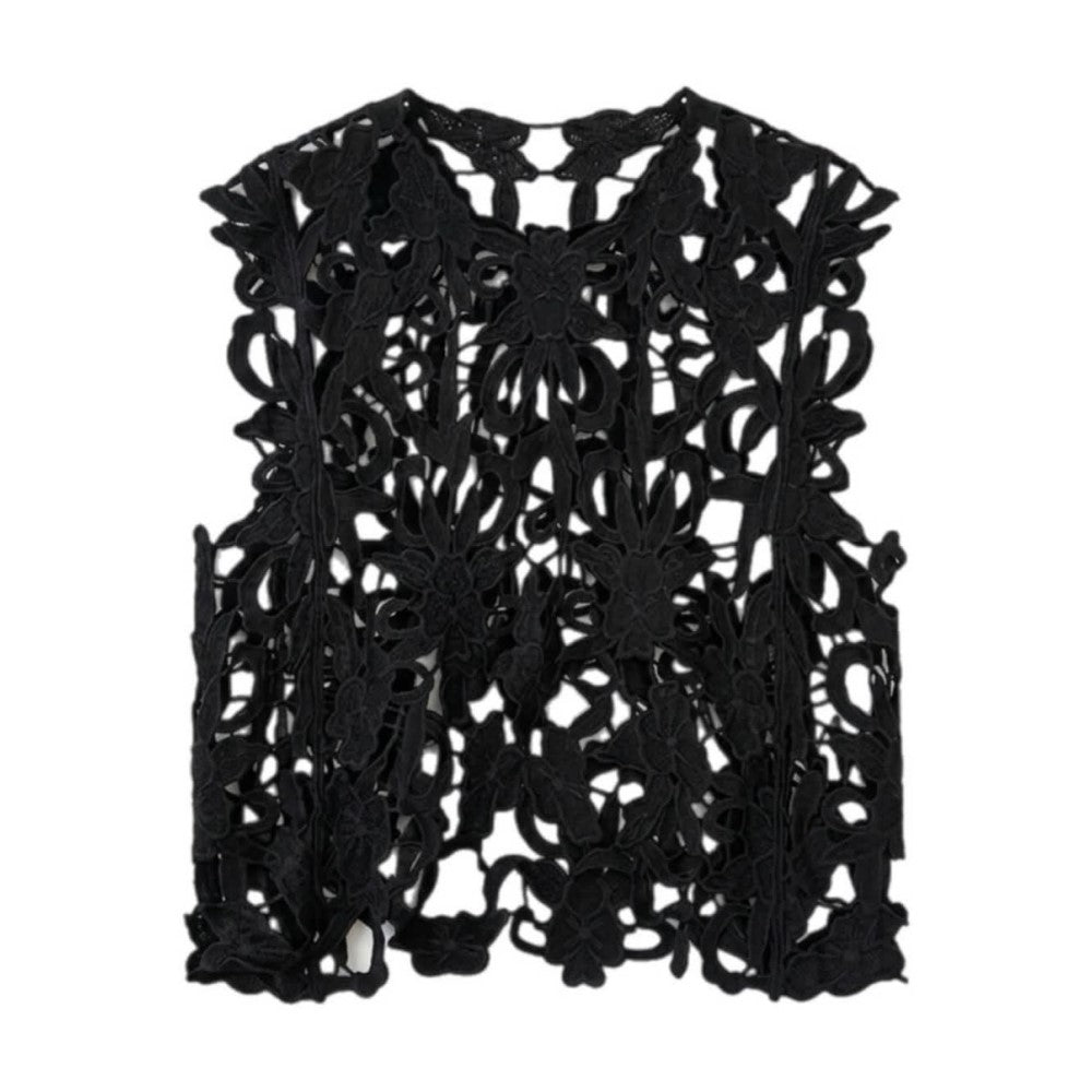 Tim & Simonsen Gudrun Lace Top - sort