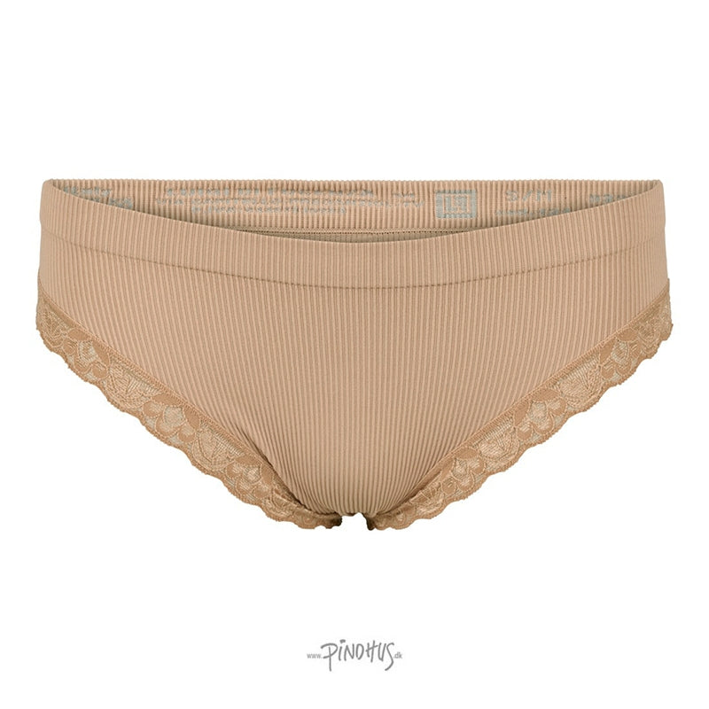 Feline rib trusse m/ blonde - Nude