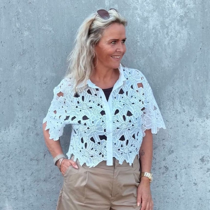 Tim & Simonsen Cherry Lace skjorte - Ivory