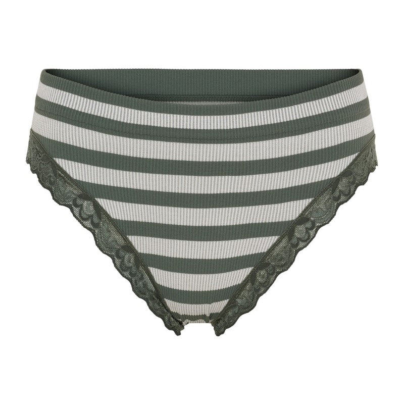 ISA trusse m/ blonde - Olive/hvid