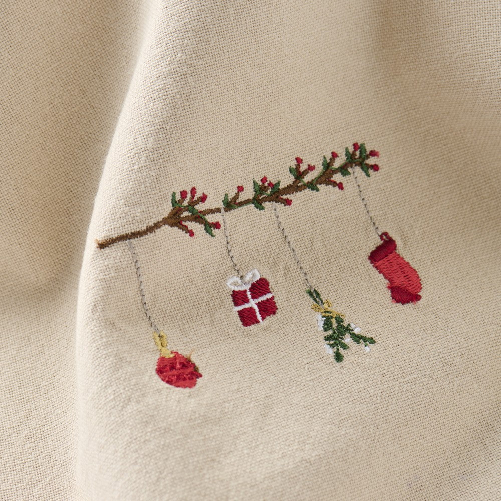Ib Laursen - Stofserviet Julepyntet bær gren