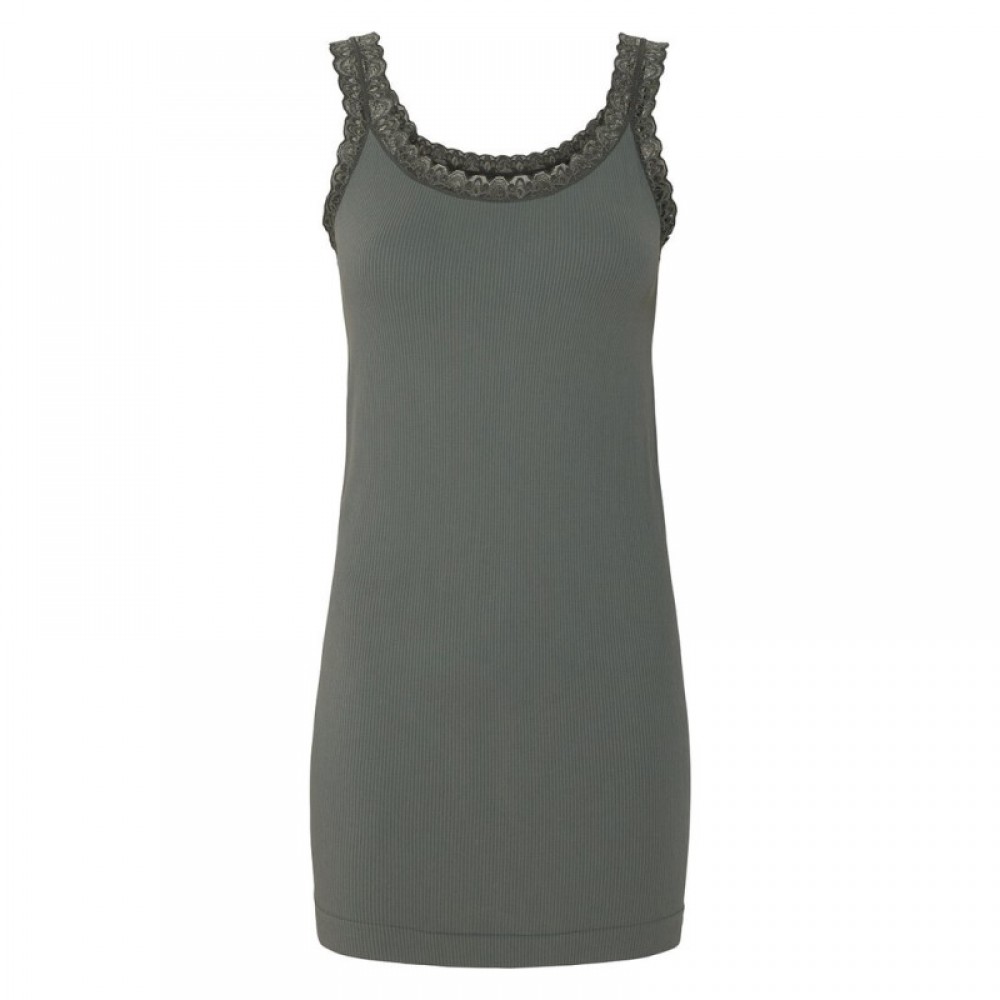 Frida rib top plus model m/blonde - olive