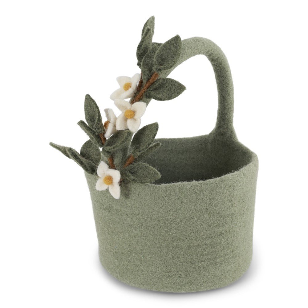 Gry & Sif - Støvgrøn blomster kurv