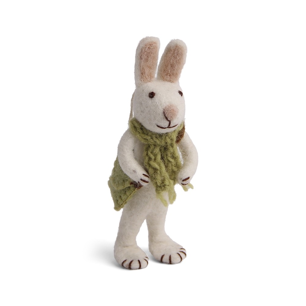 Én Gry & Sif - Hvid kanin m/ tørklæde og taske