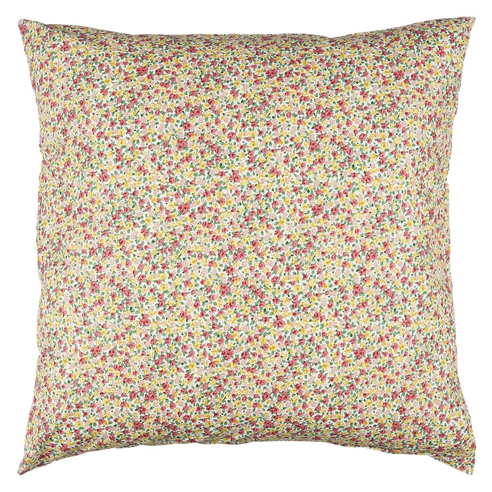 Ib Laursen - Pudebetræk Pink, grøn og gule blomster 60cm