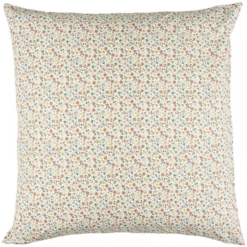 Ib Laursen - Pudebetræk rosa, gule og grønne blomster 60x60