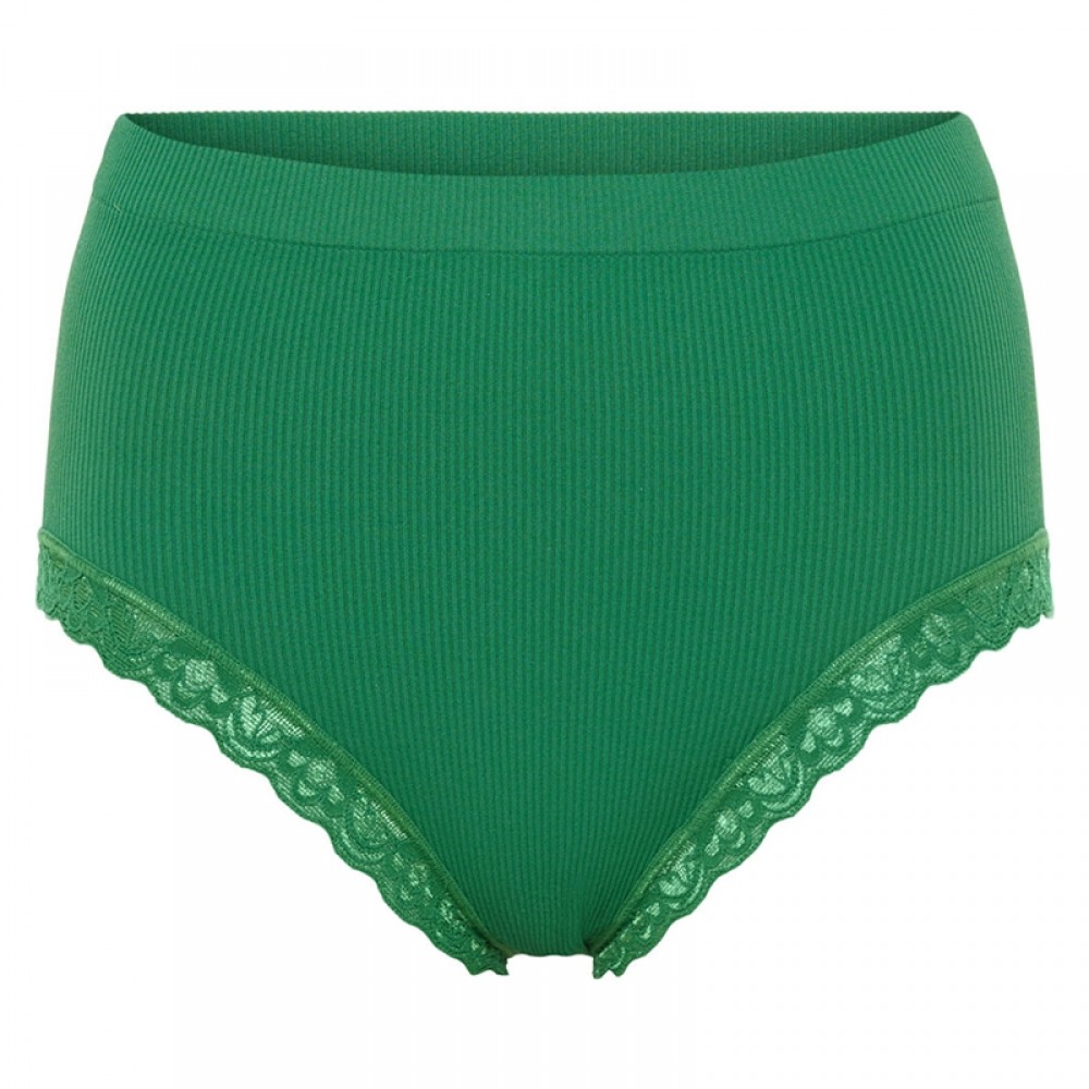 Feline rib midi trusse m/ blonde - Felce grøn