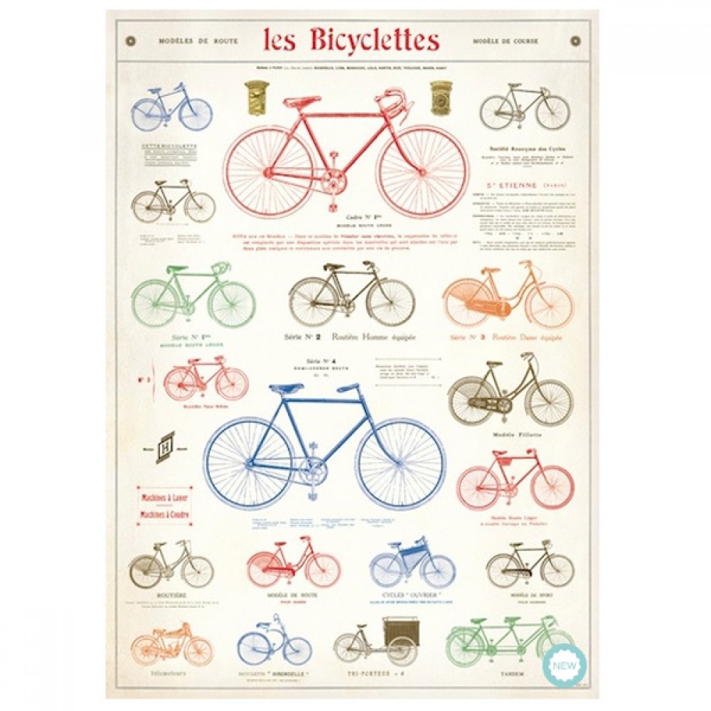 Plakat - Le bicyclettes 50x70cm