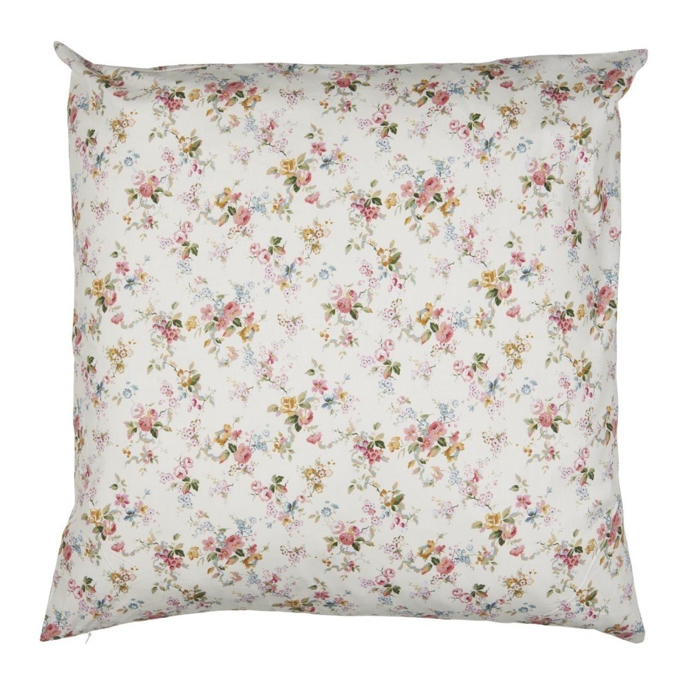 Ib Laursen - Pudebetræk 60cm hvid m/rosa blomster