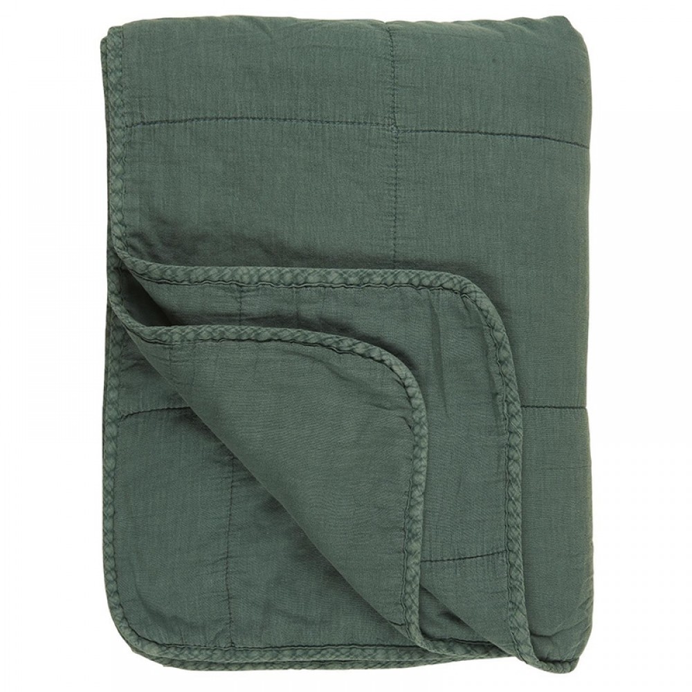 Ib Laursen - Emerald green vintage quilt tæppe