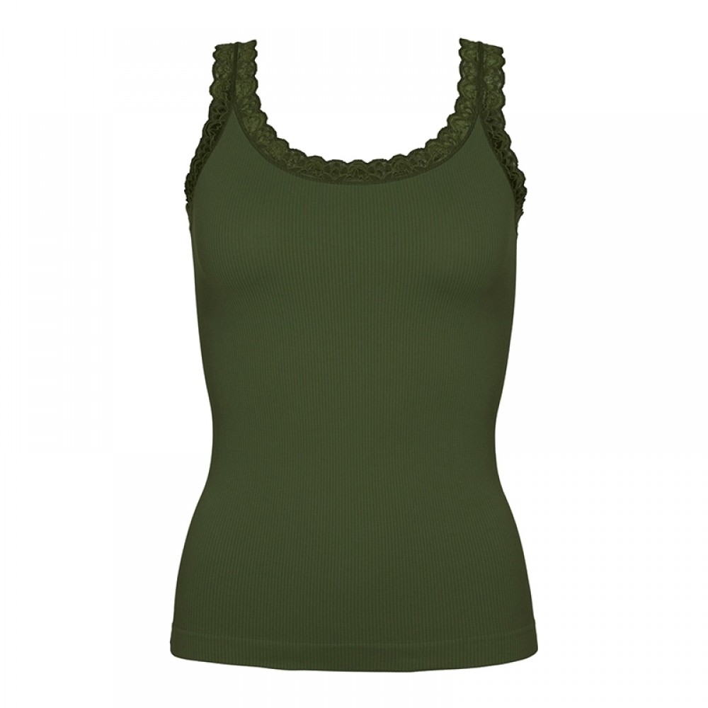 Frida rib top m/blonde army