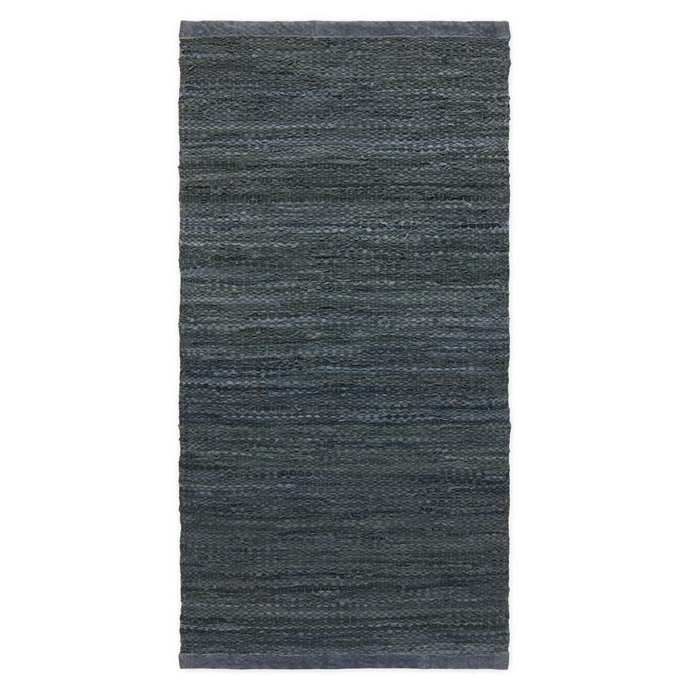 Rug Solid læder gulvtæppe - Grå