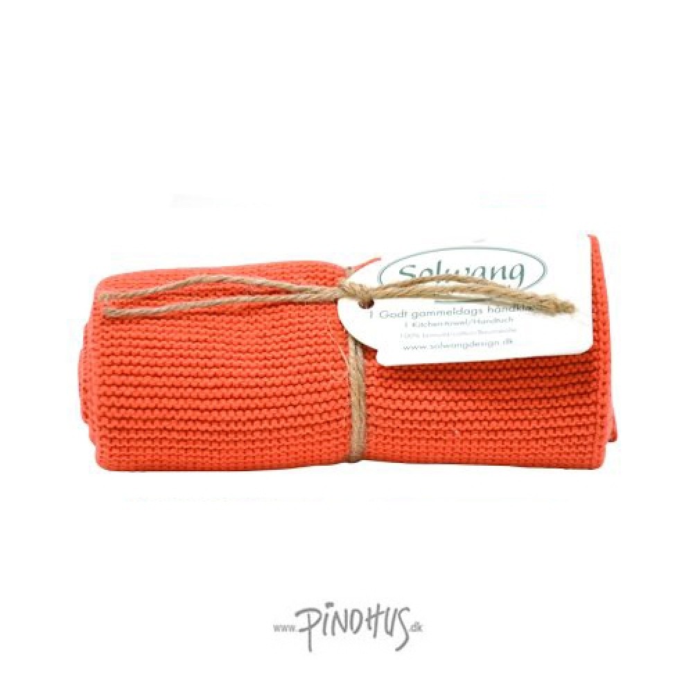 Solwang strikket håndklæde - Terracotta