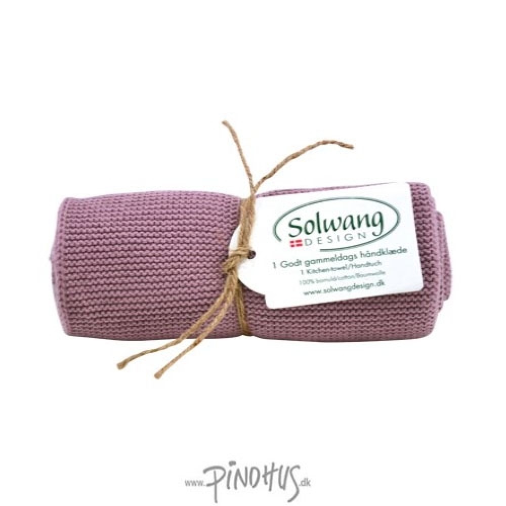 Solwang strikket håndklæde - Støvet rosa