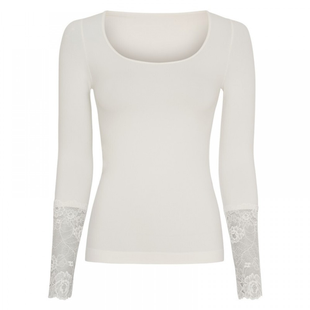 Tim & Simonsen Mary Bluse m/ blonde ærme - Ivory