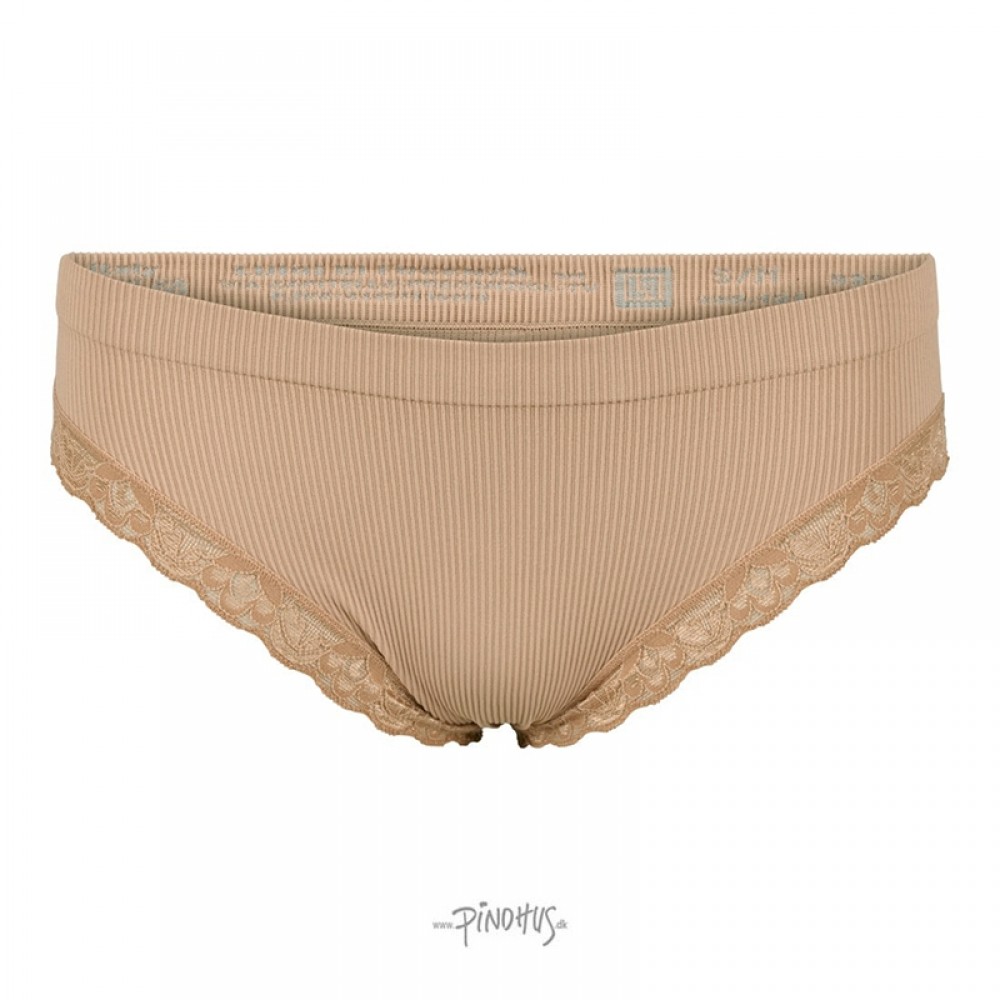 Feline rib trusse m/ blonde - Nude