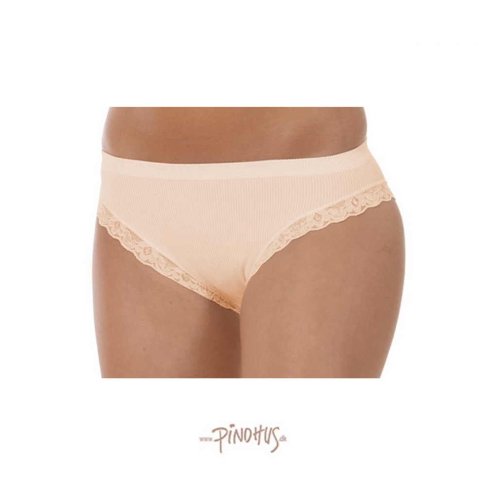 Feline rib trusse m/ blonde - Cipria