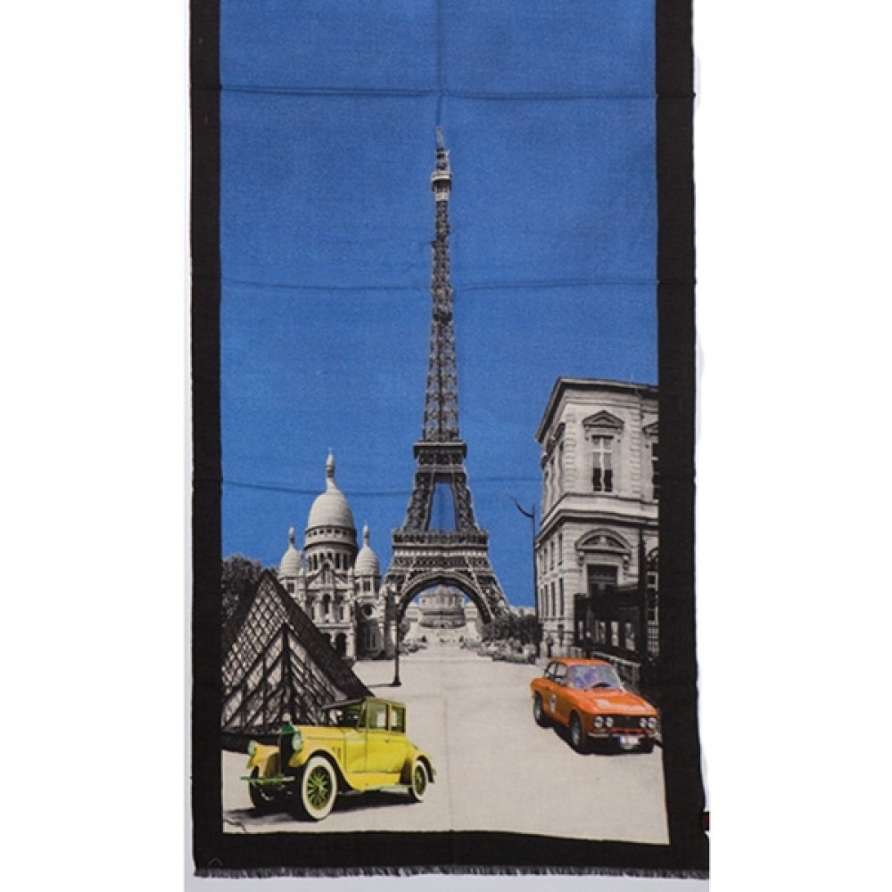 Tørklæde uld/cashmere - Paris blå