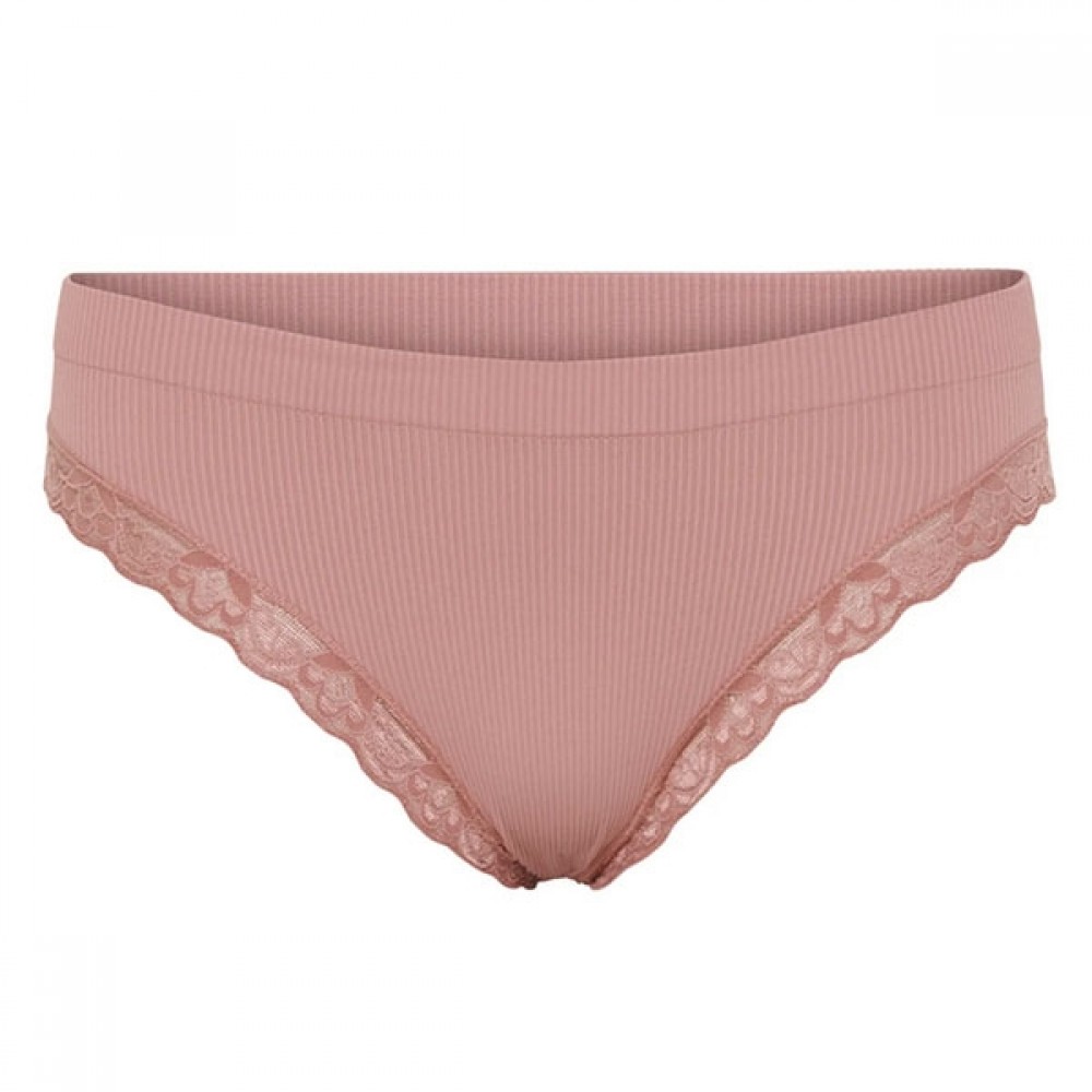 Feline rib trusse m/ blonde - Antik Rosa